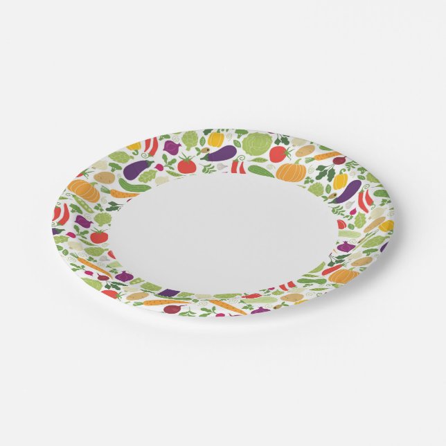Food on a white background paper plates (Angled)