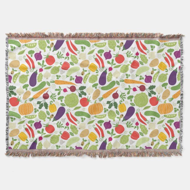 Food on a white background throw blanket (Front)