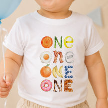 Food One First 1st Birthday Baby T-Shirt
