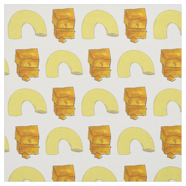 Food Pairing Elbow Macaroni Cheddar Mac & Cheese Fabric (Swatch)