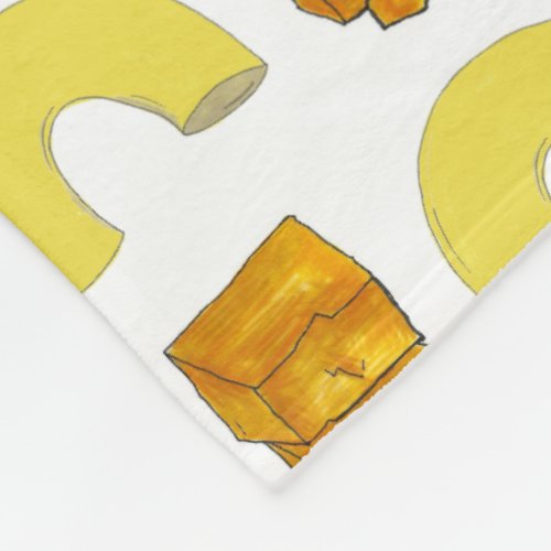 Food Pairing Elbow Macaroni Cheddar Mac  Cheese Fleece Blanket