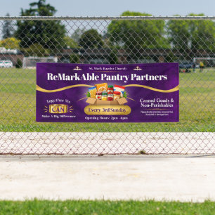Food Pantry Donation Drive Banner, Custom Church Banner