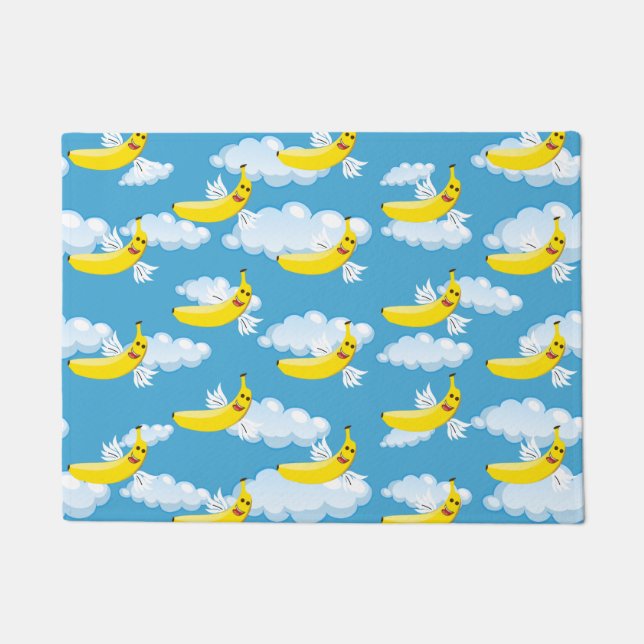 Food Party Cartoon Bananas Doormat (Front)