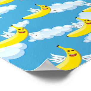 Food Party Cartoon Bananas Poster