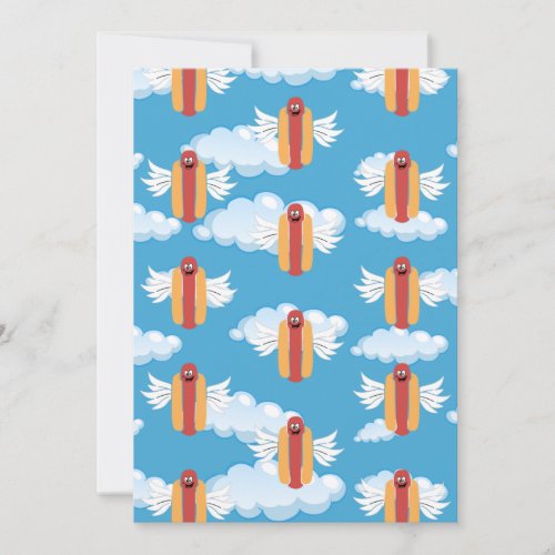 Food Party Cartoon Hot Dog Thank You Card