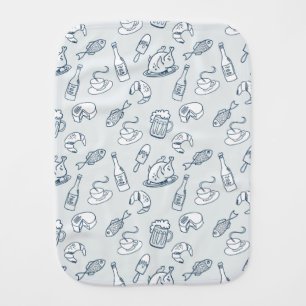 Food Pattern 2 Baby Burp Cloth