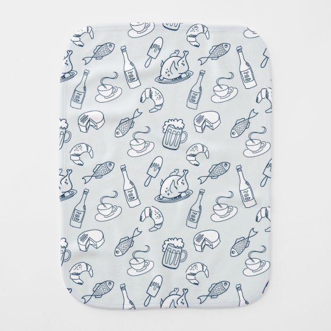 Food Pattern 2 Baby Burp Cloth (Front)