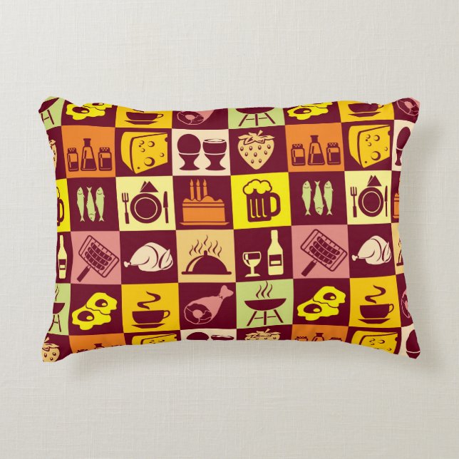 Food Pattern 2 Decorative Pillow (Front)