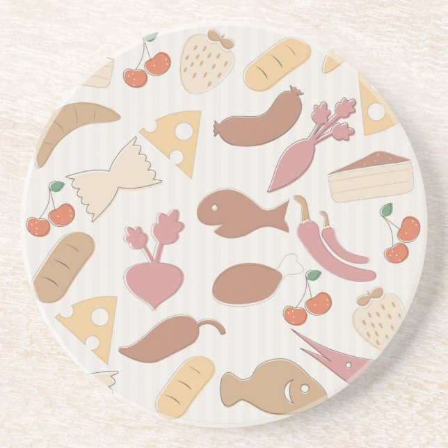 Food Pattern 2 Drink Coaster (Front)