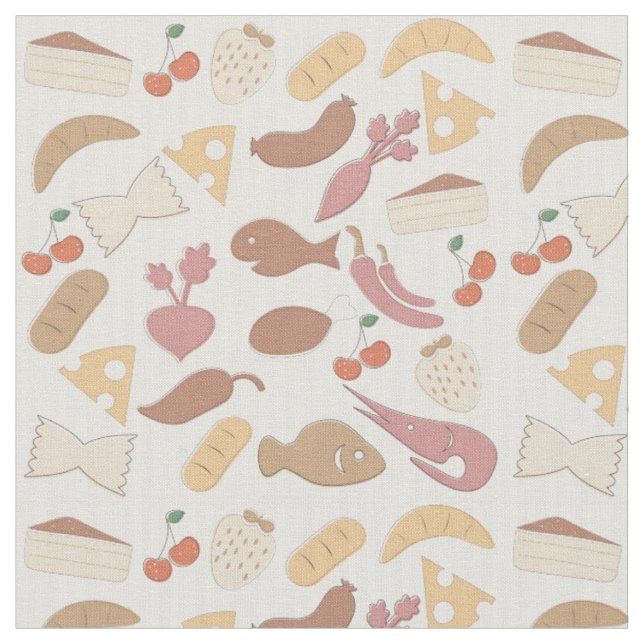 Food Pattern 2 Fabric (Close Up)