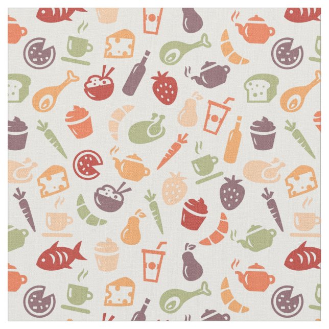 Food Pattern 2 Fabric (Close Up)