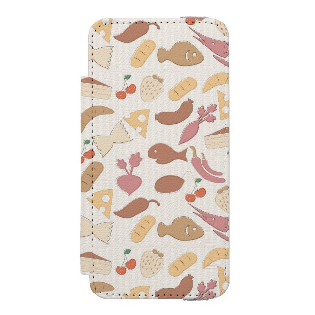 Food Pattern 2 Incipio iPhone Wallet Case (Folio Front)