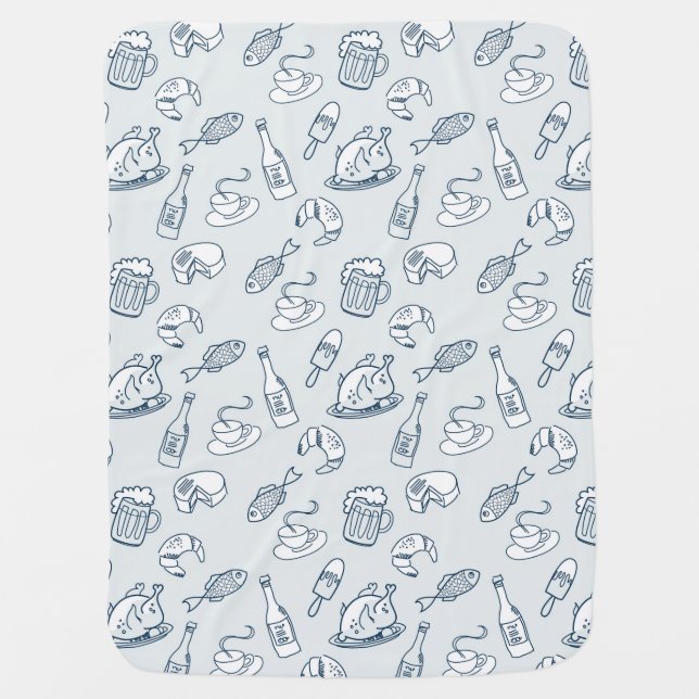 Food Pattern 2 Receiving Blanket (Front)