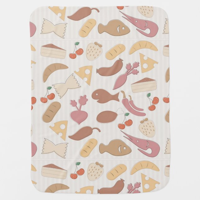 Food Pattern 2 Swaddle Blanket (Front)