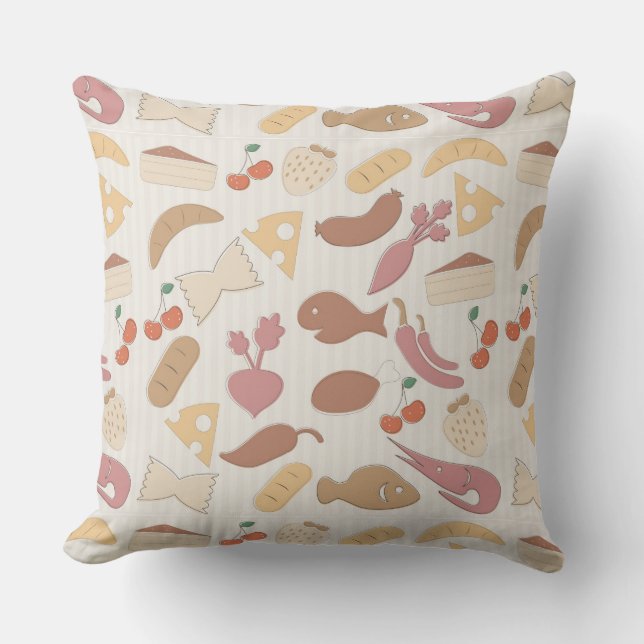 Food Pattern 2 Throw Pillow (Front)