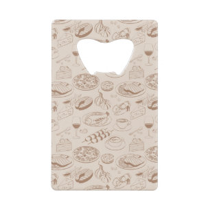 Food Pattern 3 2 Credit Card Bottle Opener