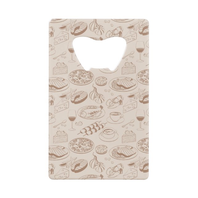 Food Pattern 3 2 Credit Card Bottle Opener (Front)