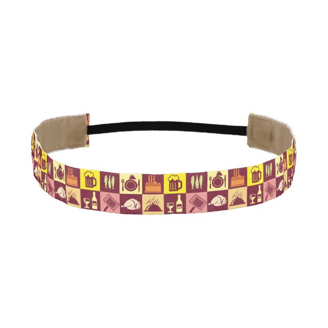 Food Pattern 3 Athletic Headband (Front)