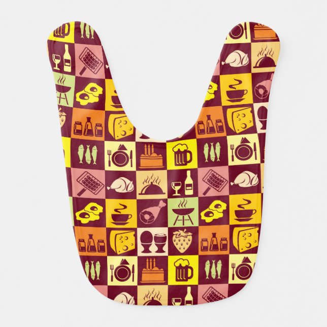 Food Pattern 3 Baby Bib (Front)