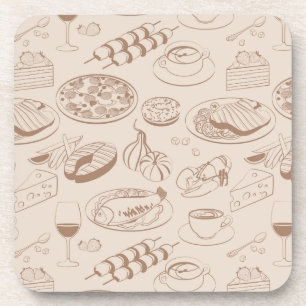 Food Pattern 3 Beverage Coaster
