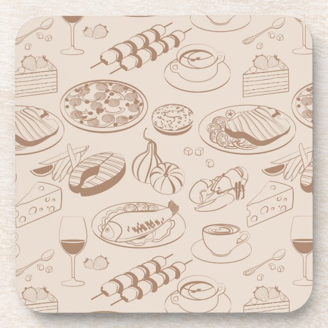 Food Pattern 3 Beverage Coaster (Front)