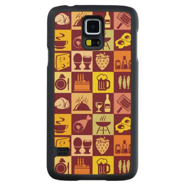 Food Pattern 3 Carved Maple Galaxy S5 Slim Case (Back)