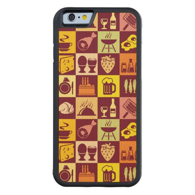 Food Pattern 3 Carved Wood iPhone Case (Back)