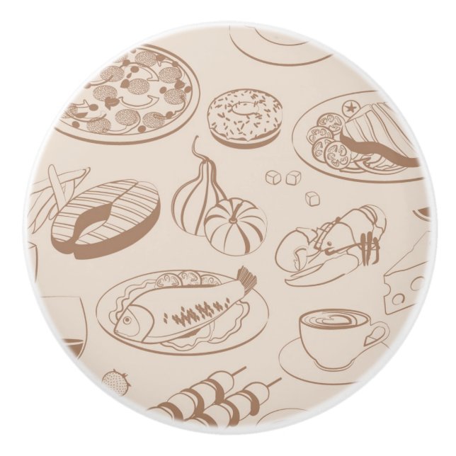 Food Pattern 3 Ceramic Knob (Front)