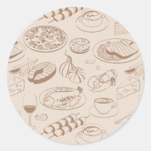 Food Pattern 3 Classic Round Sticker