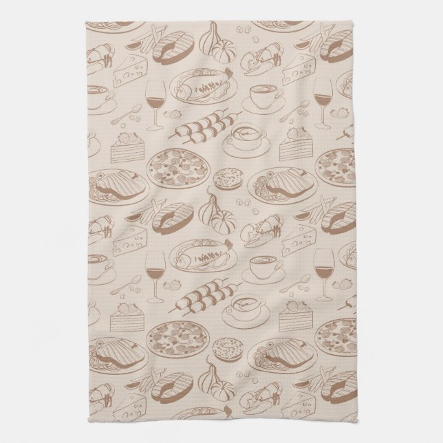 Food Pattern 3 Kitchen Towel (Vertical)