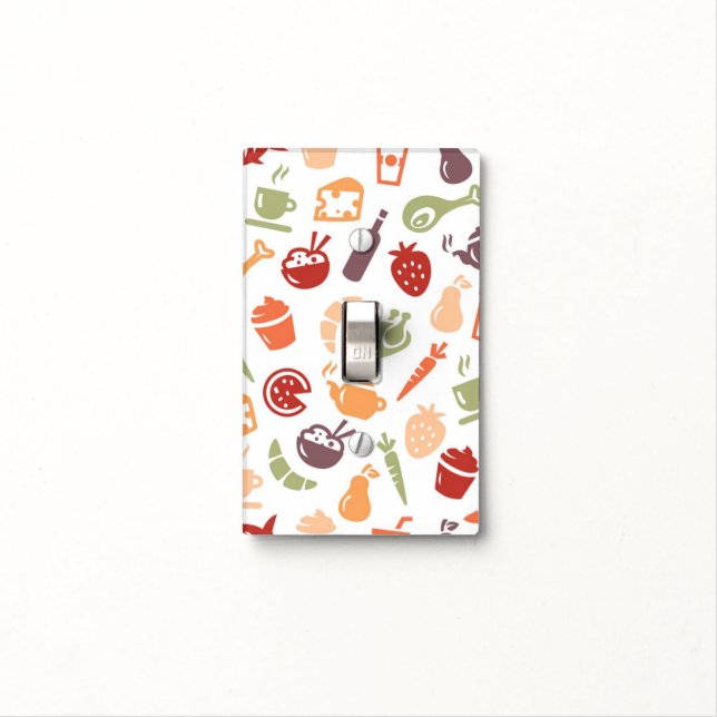 Food Pattern 3 Light Switch Cover (In Situ)