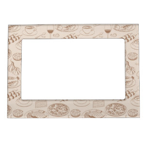 Food Pattern 3 Magnetic Picture Frame