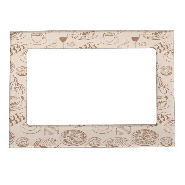 Food Pattern 3 Magnetic Picture Frame (Front)