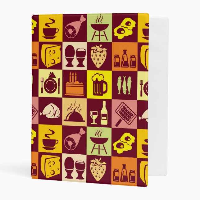 Food Pattern 3 Mini Binder (Front/Inside)