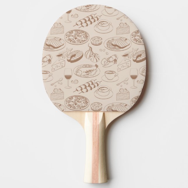 Food Pattern 3 Ping-Pong Paddle (Front)