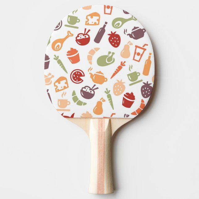 Food Pattern 3 Ping-Pong Paddle (Front)