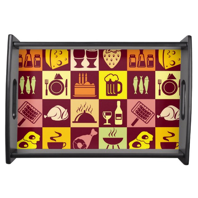 Food Pattern 3 Serving Tray (Front)