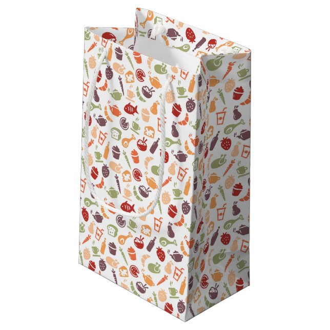 Food Pattern 3 Small Gift Bag (Back Angled)