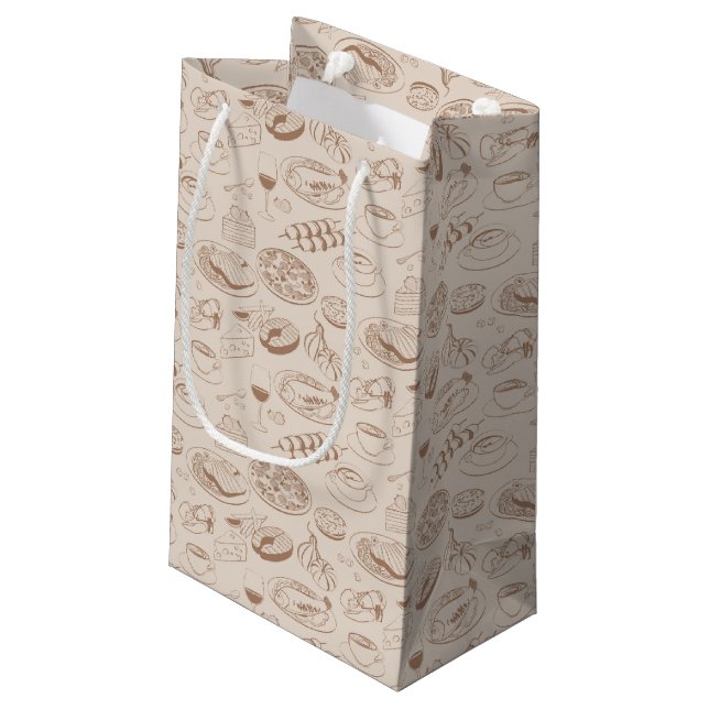 Food Pattern 3 Small Gift Bag (Back Angled)
