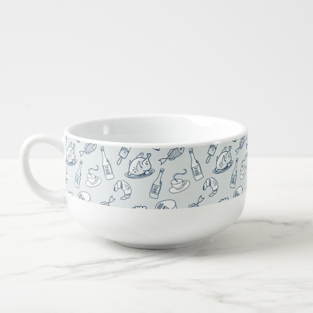 Food Pattern 3 Soup Mug (Right)