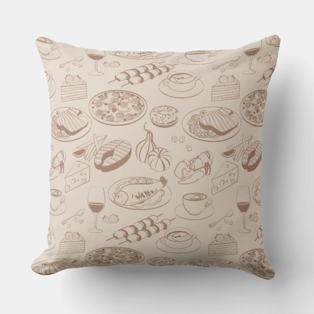 Food Pattern 3 Throw Pillow (Front)