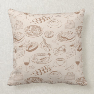 Food Pattern 3 Throw Pillow