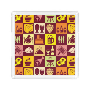 Food Pattern Acrylic Tray