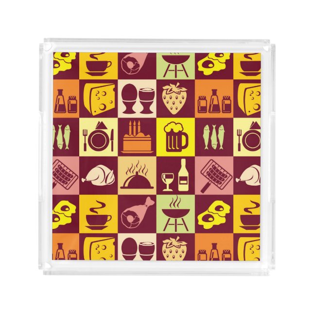 Food Pattern Acrylic Tray (Front)