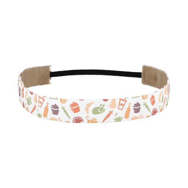 Food Pattern Athletic Headband (Front)