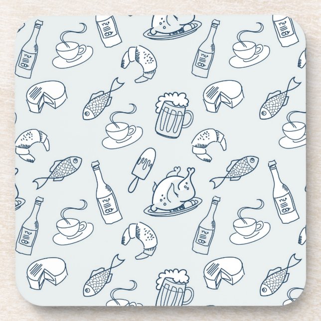 Food Pattern Beverage Coaster (Front)