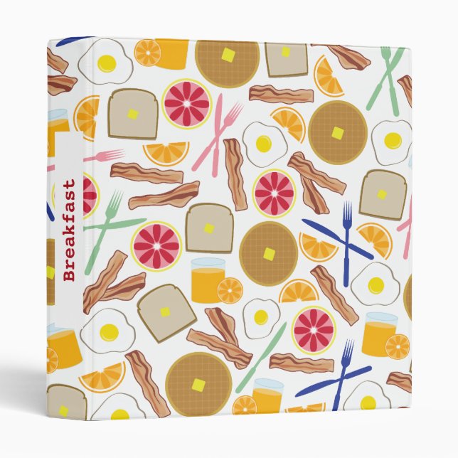 Food Pattern Breakfast Recipes Binder (Front/Spine)