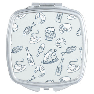 Food Pattern Compact Mirror