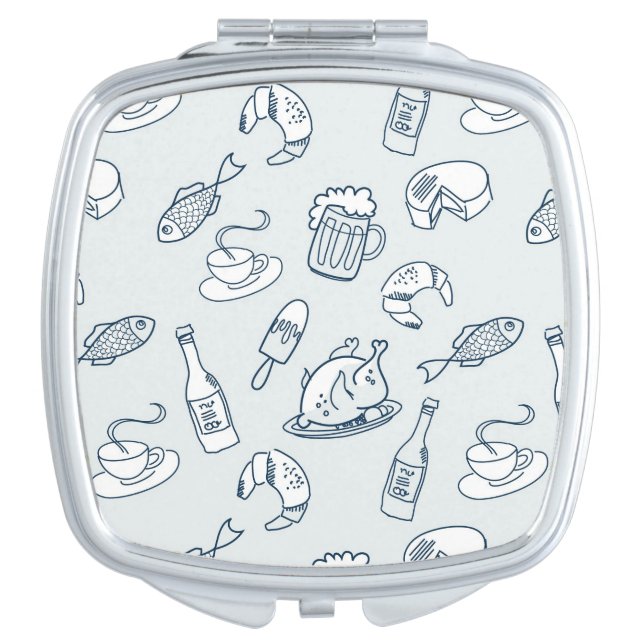 Food Pattern Compact Mirror (Front)