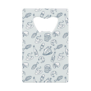 Food Pattern Credit Card Bottle Opener